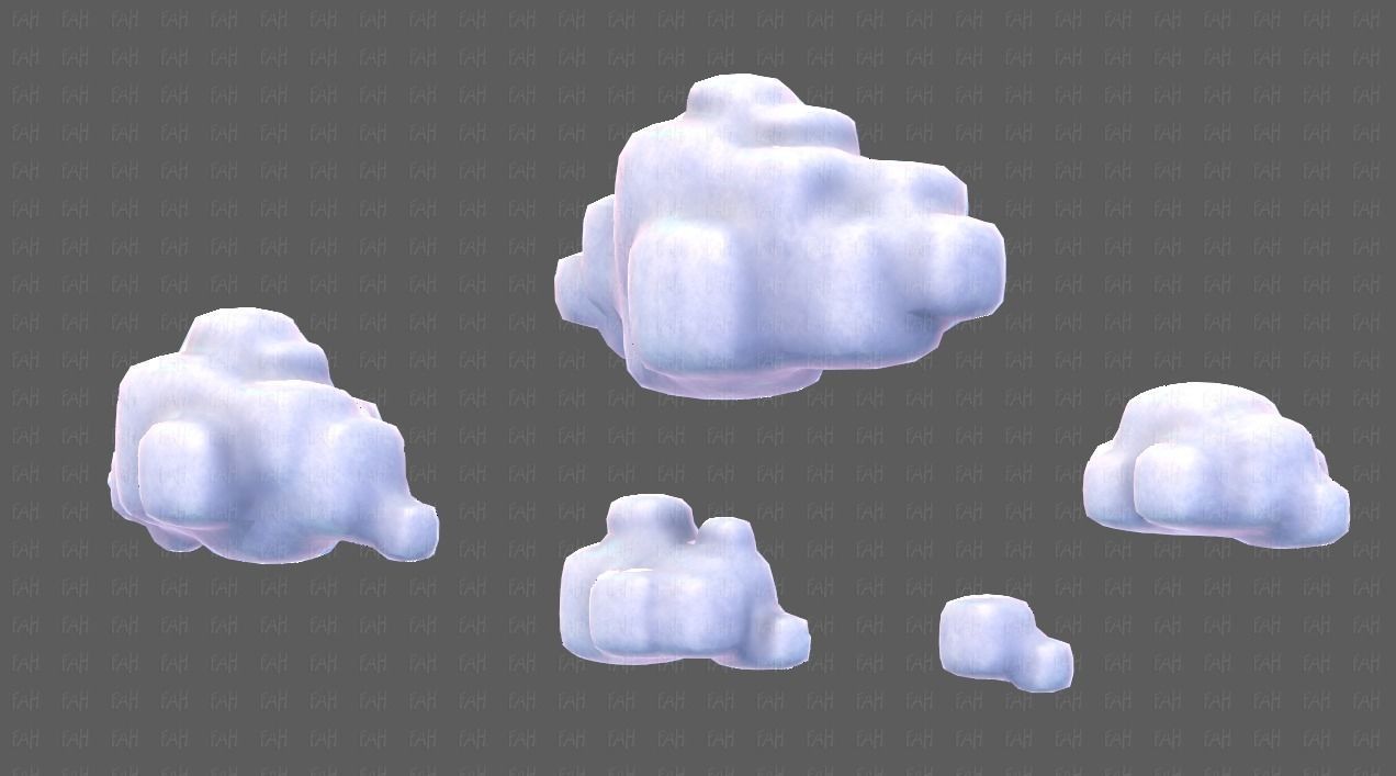 Clouds cartoon V06 Low-poly 3D model_24