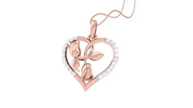 Love Heart Valentine Pendant Necklace 3dm stl render details 3D print model