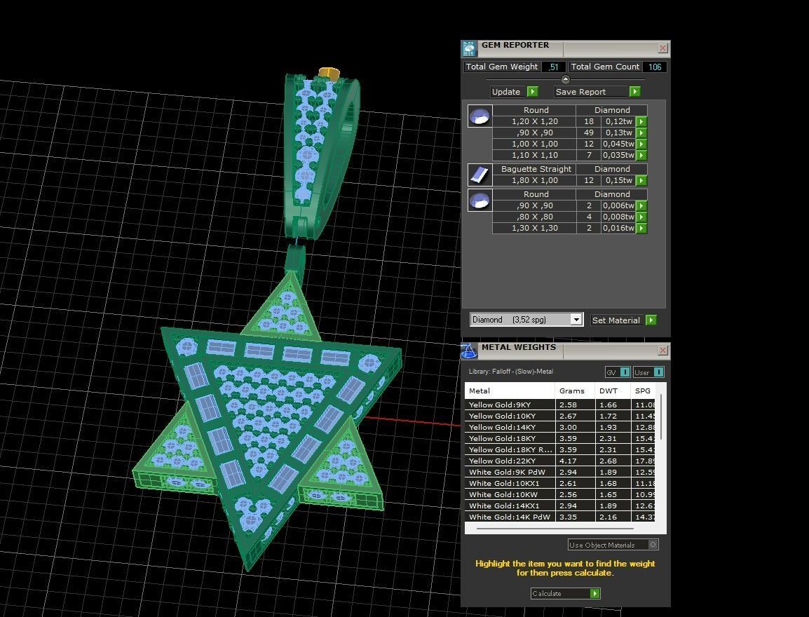 Star of David Necklace 3D print model_1