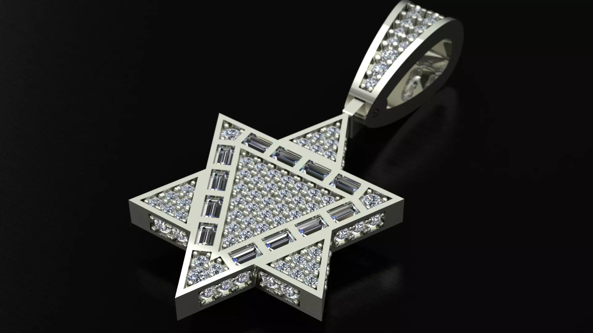 Star of David Necklace 3D print model_0