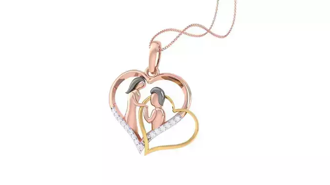 Love Heart Valentine Pendant Necklace 3dm stl render details 3D print model