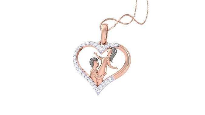  Couples in Love Heart Valentine Pendant Necklace 3dm stl  3D print model