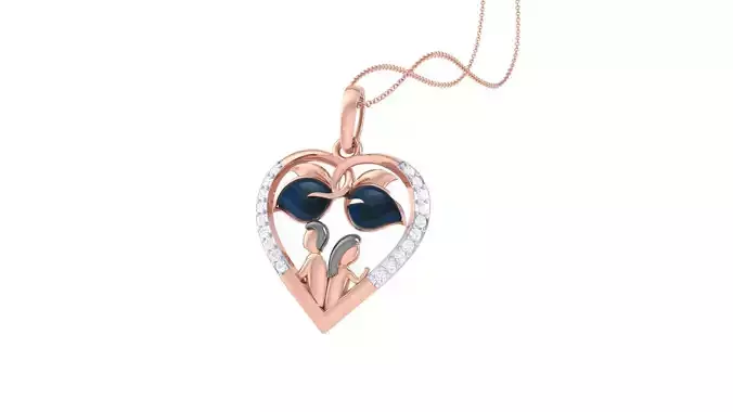 Love Heart Valentine Pendant Necklace 3dm stl render details 3D print model