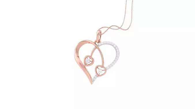 Love Heart Valentine Pendant Necklace 3dm stl render details 3D print model