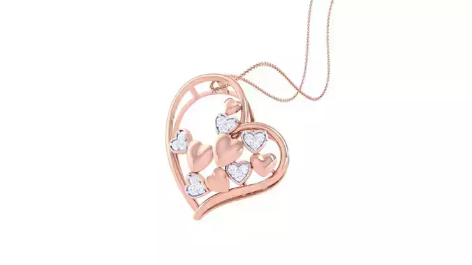 Love Heart Valentine Pendant Necklace 3dm stl render details 3D print model