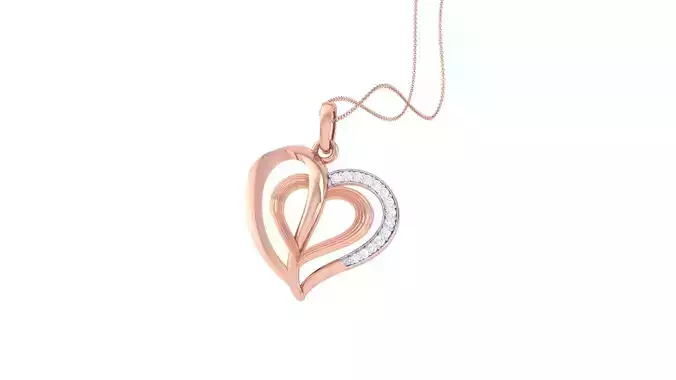 Love Heart Valentine Pendant Necklace 3dm stl render details 3D print model