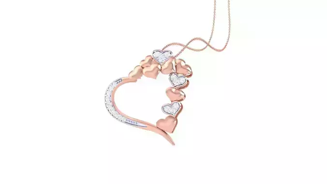 Love Heart Valentine Pendant Necklace 3dm stl render details 3D print model