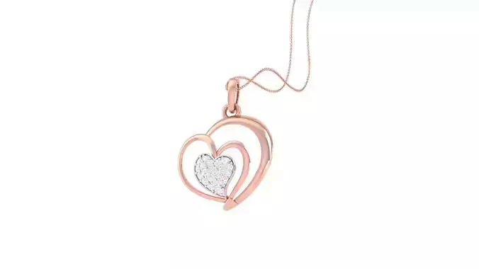 Love Heart Valentine Pendant Necklace 3dm stl render details 3D print model