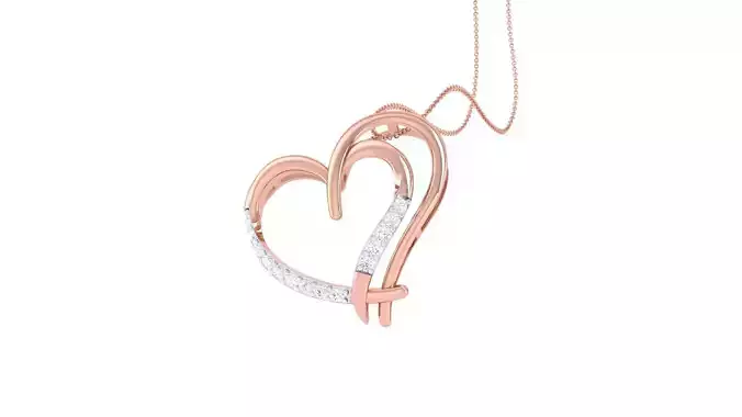 Love Heart Valentine Pendant Necklace 3dm stl render details 3D print model