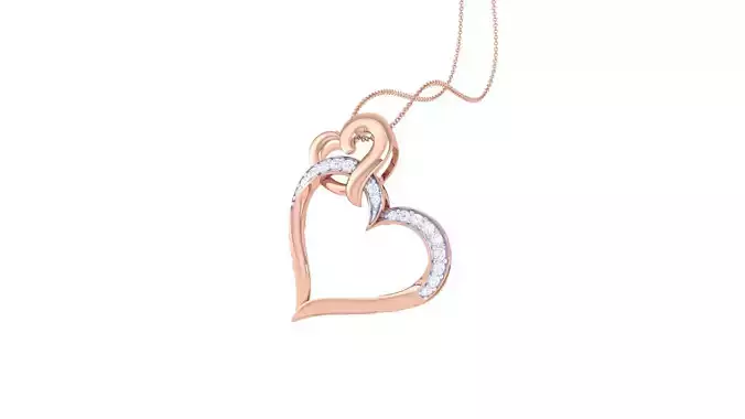 Love Heart Valentine Pendant Necklace 3dm stl render details 3D print model
