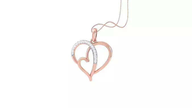 Love Heart Valentine Pendant Necklace 3dm stl render details 3D print model