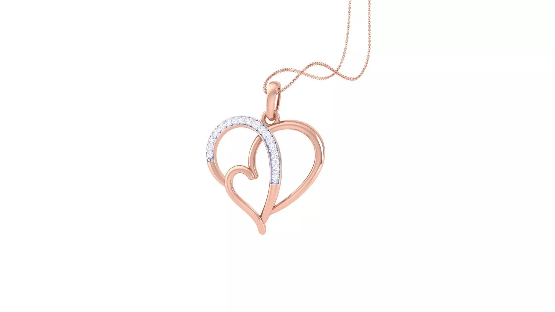 Love Heart Valentine Pendant Necklace 3dm stl render details 3D print model