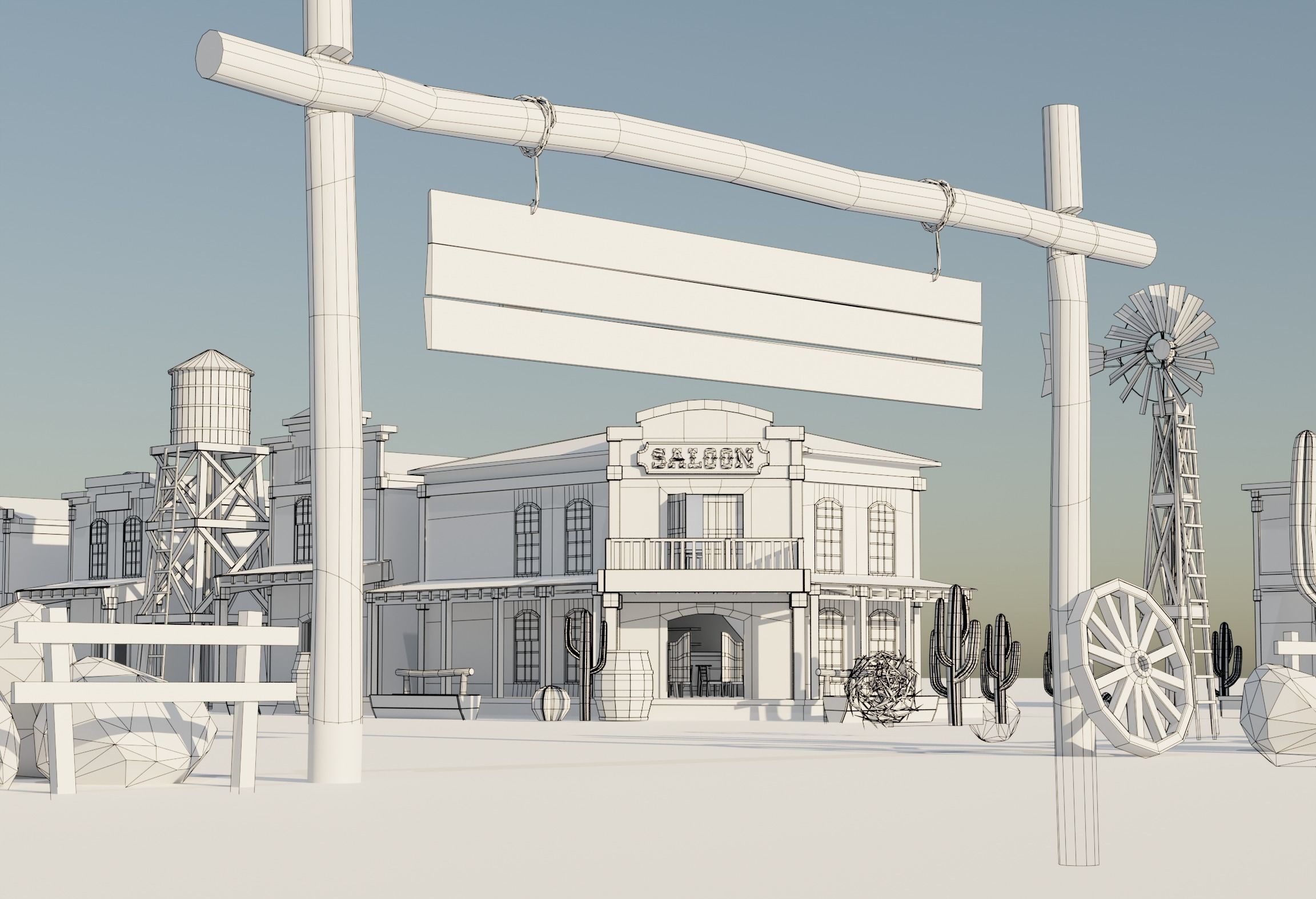 Low Poly Wild West 3D Model Pack Low-poly 3D model_8