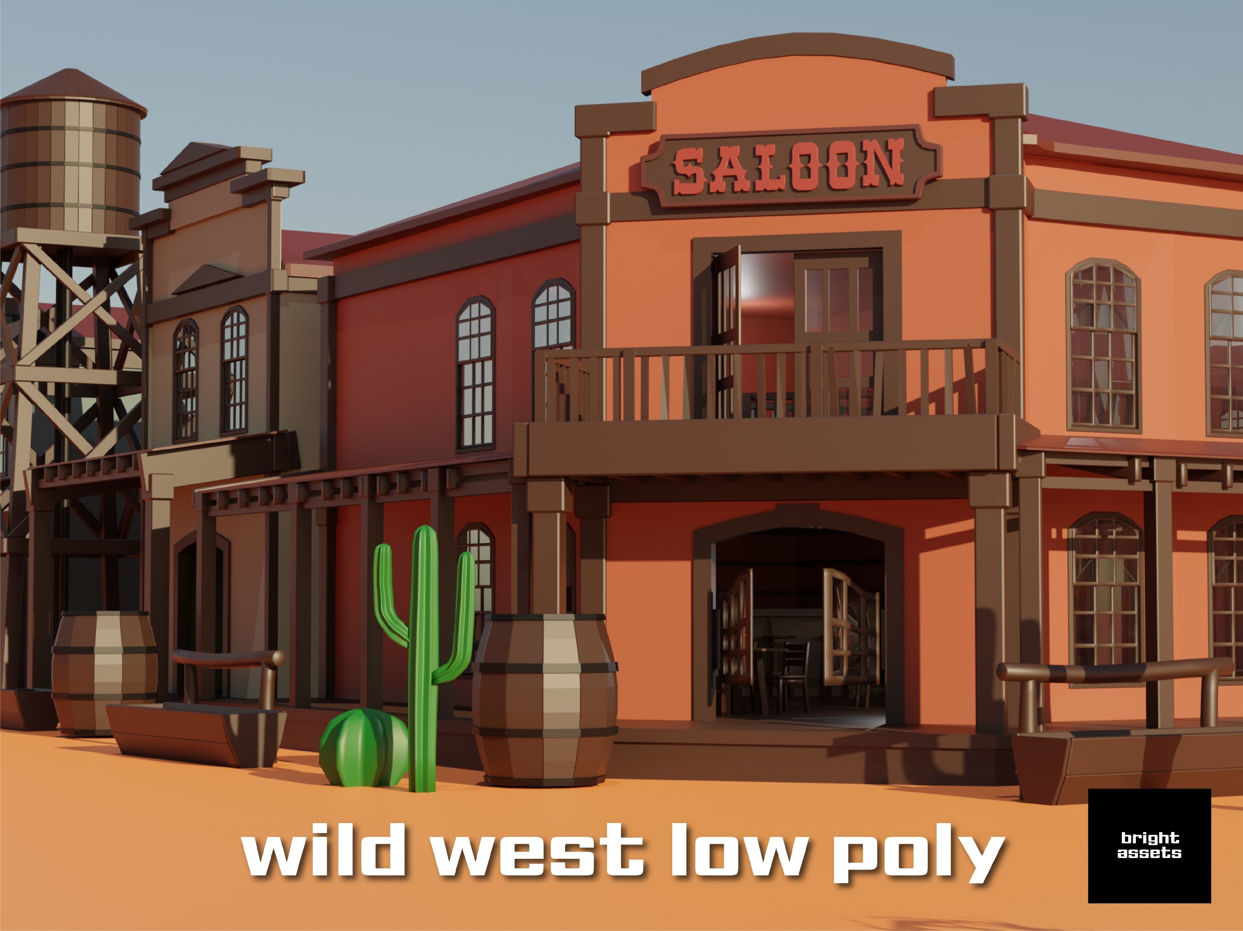 Low Poly Wild West 3D Model Pack Low-poly 3D model_15