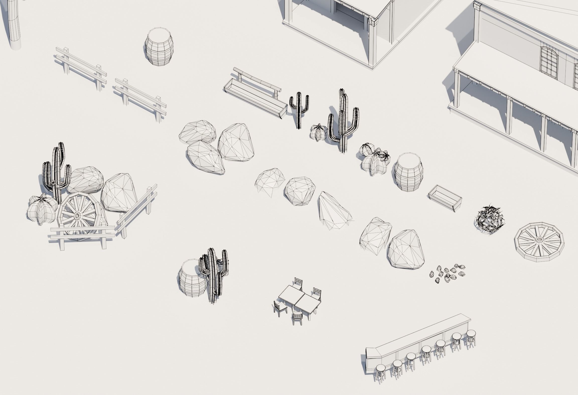 Low Poly Wild West 3D Model Pack Low-poly 3D model_12