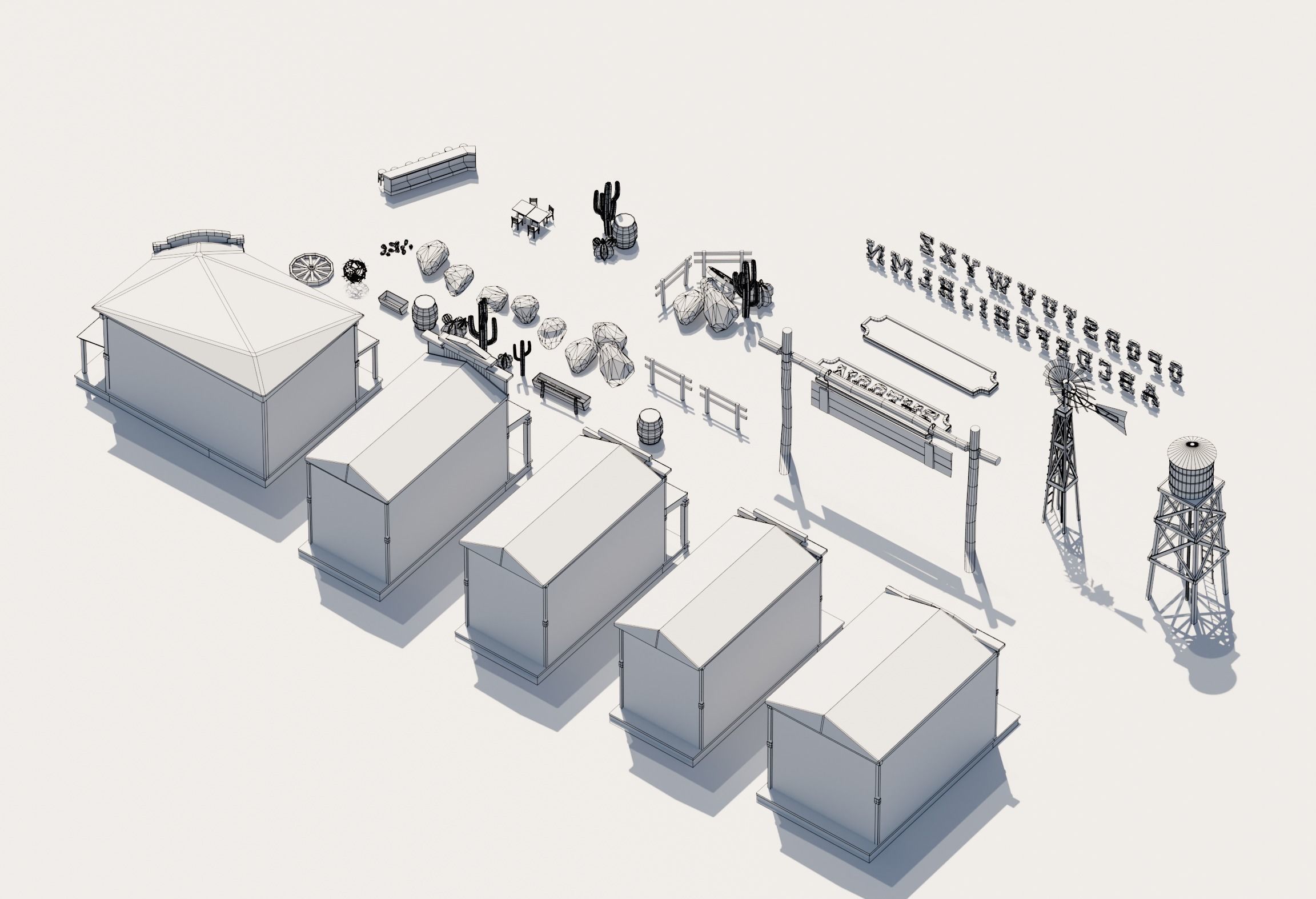 Low Poly Wild West 3D Model Pack Low-poly 3D model_13