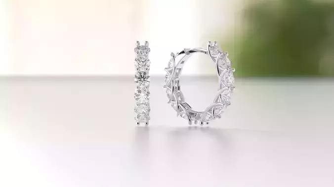 braided diamond engagement earring 4mm