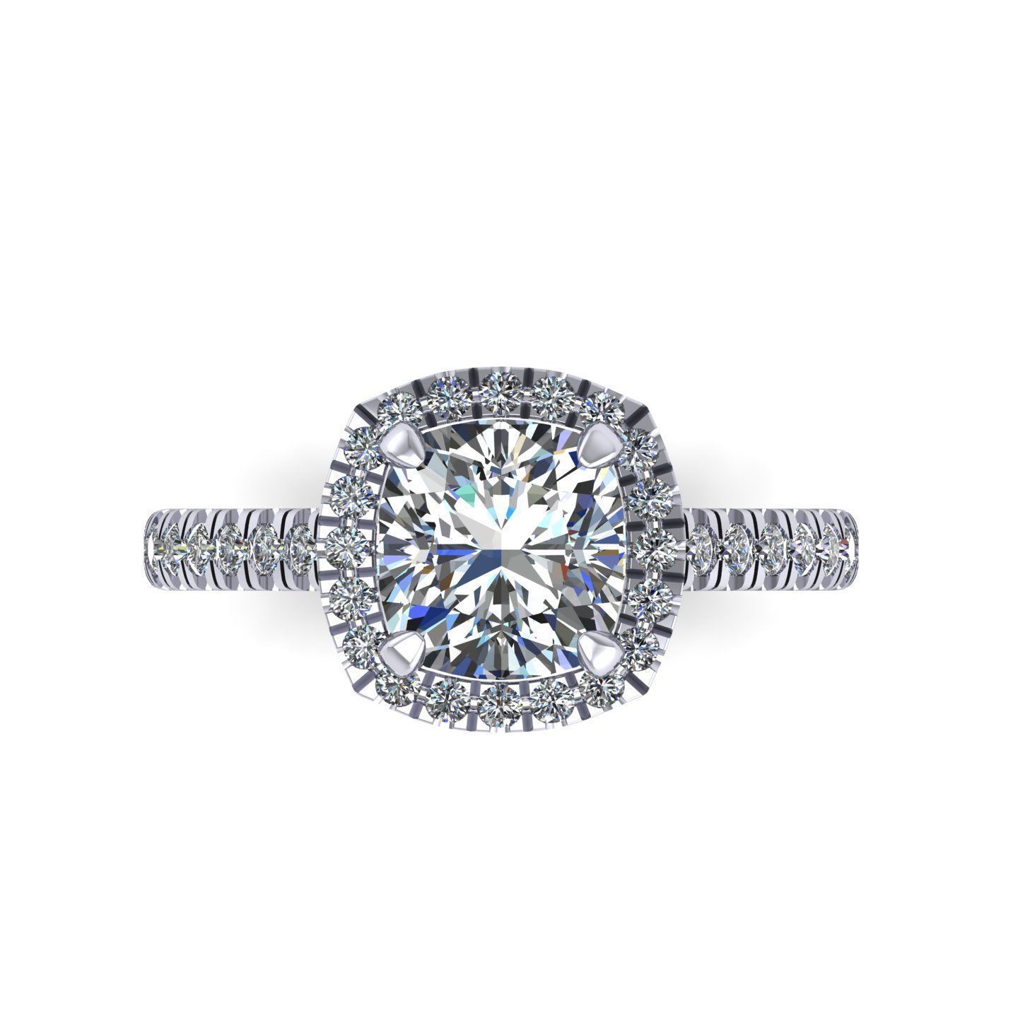 Pave Round Diamond Ring 3D print model_3