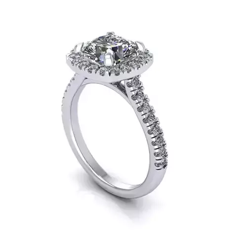 Pave Round Diamond Ring