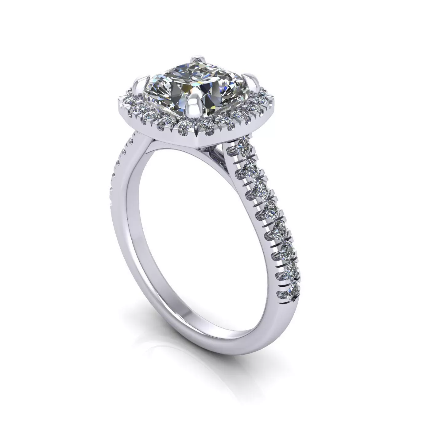 Pave Round Diamond Ring 3D print model_0