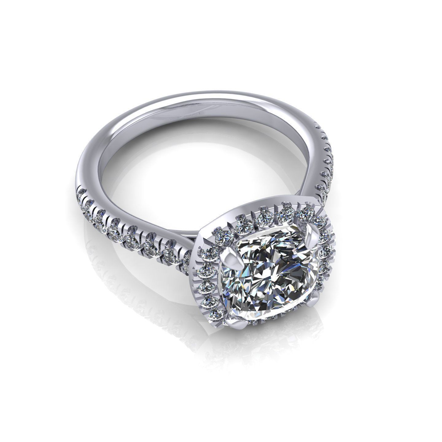 Pave Round Diamond Ring 3D print model_5