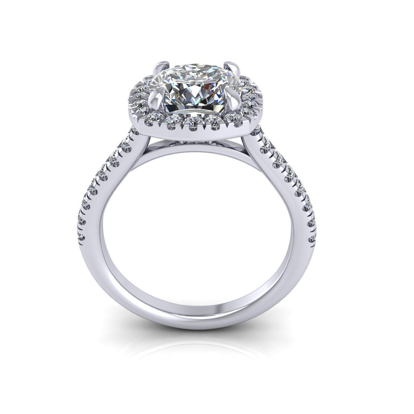 Pave Round Diamond Ring 3D print model_1