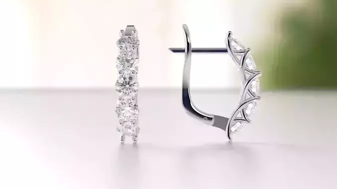braided diamond engagement earring 3D print model