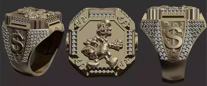 Scrooge McDuck Money Ring- Tio Patinhas 3D print model