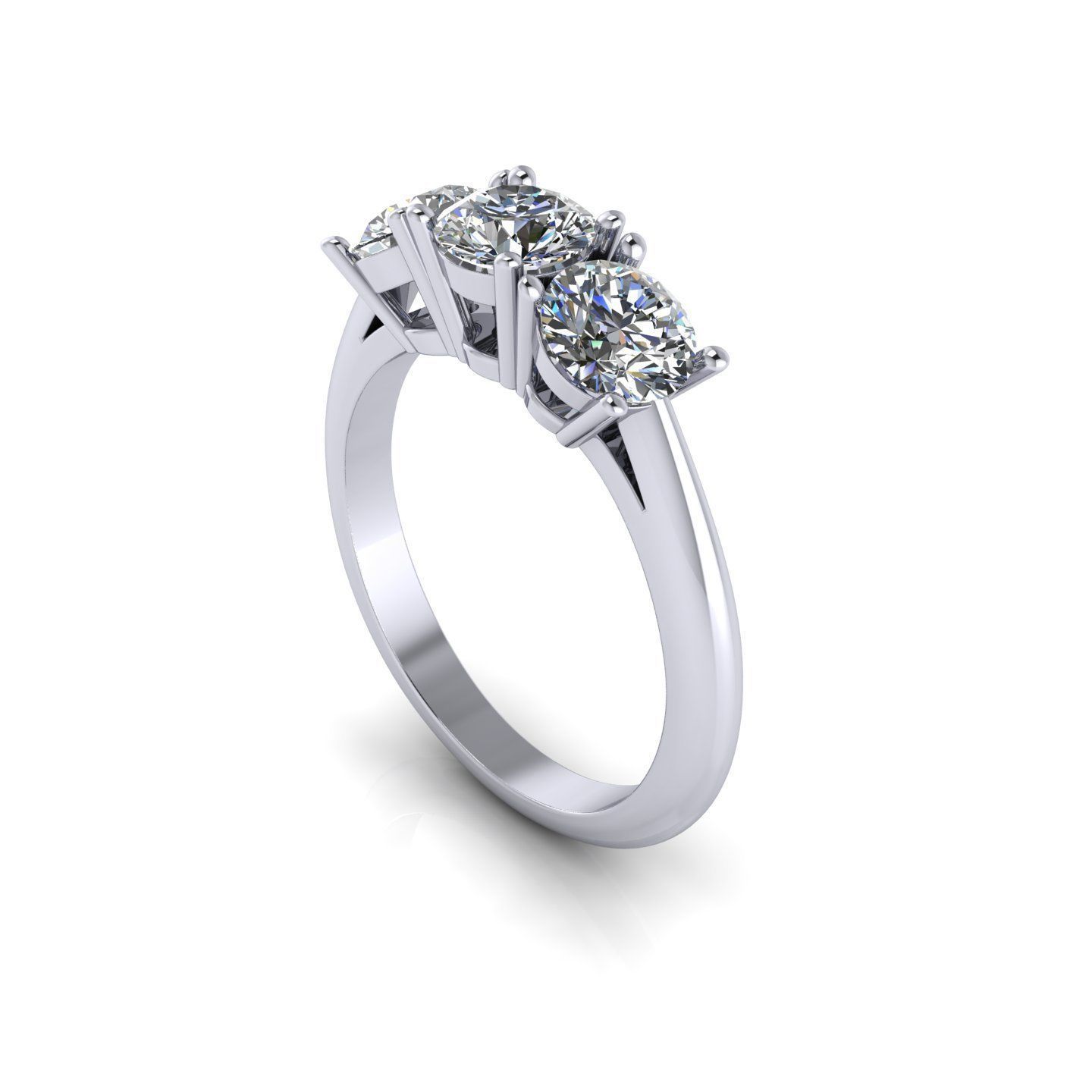 Three Stone Wedding Ring  3D print model_1