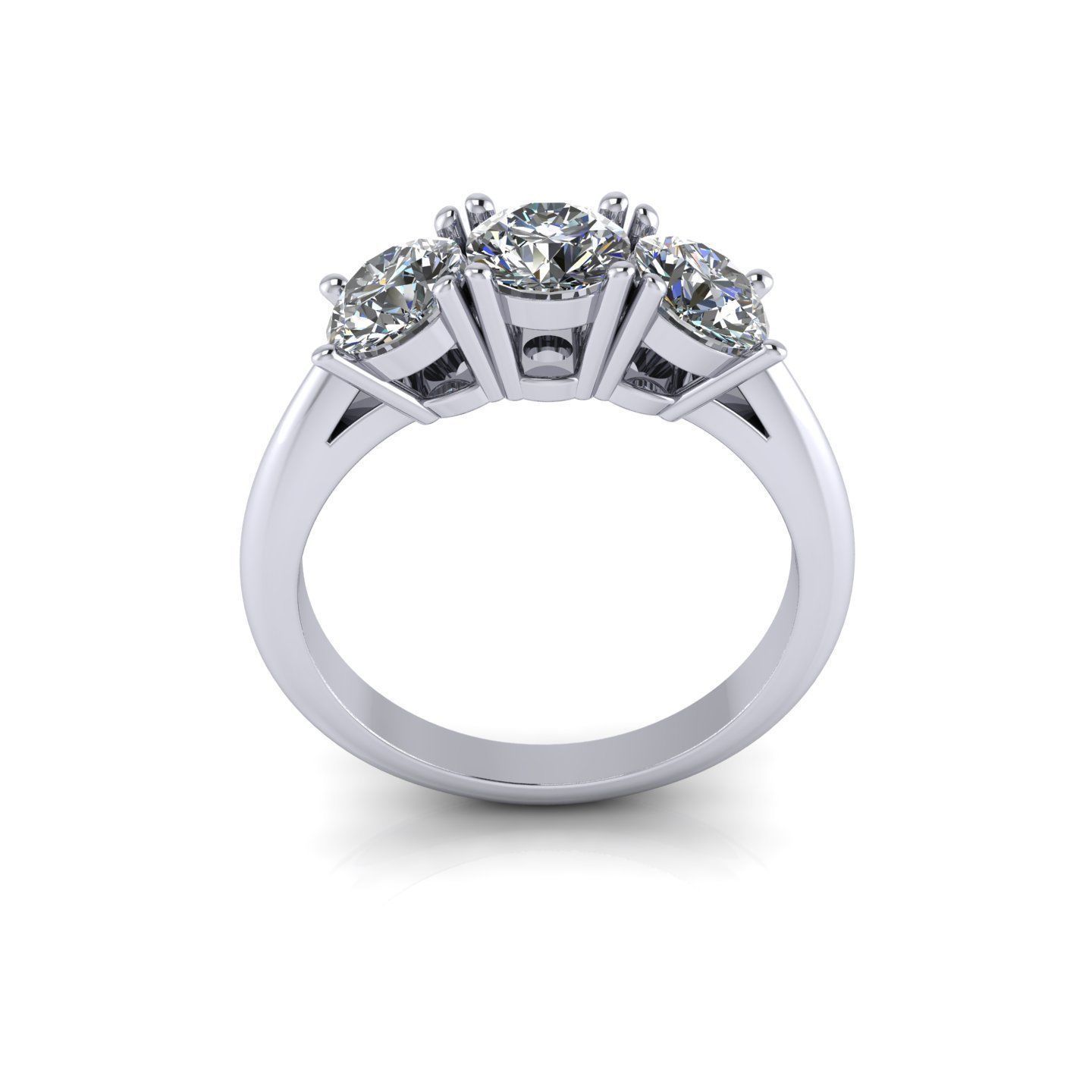 Three Stone Wedding Ring  3D print model_4