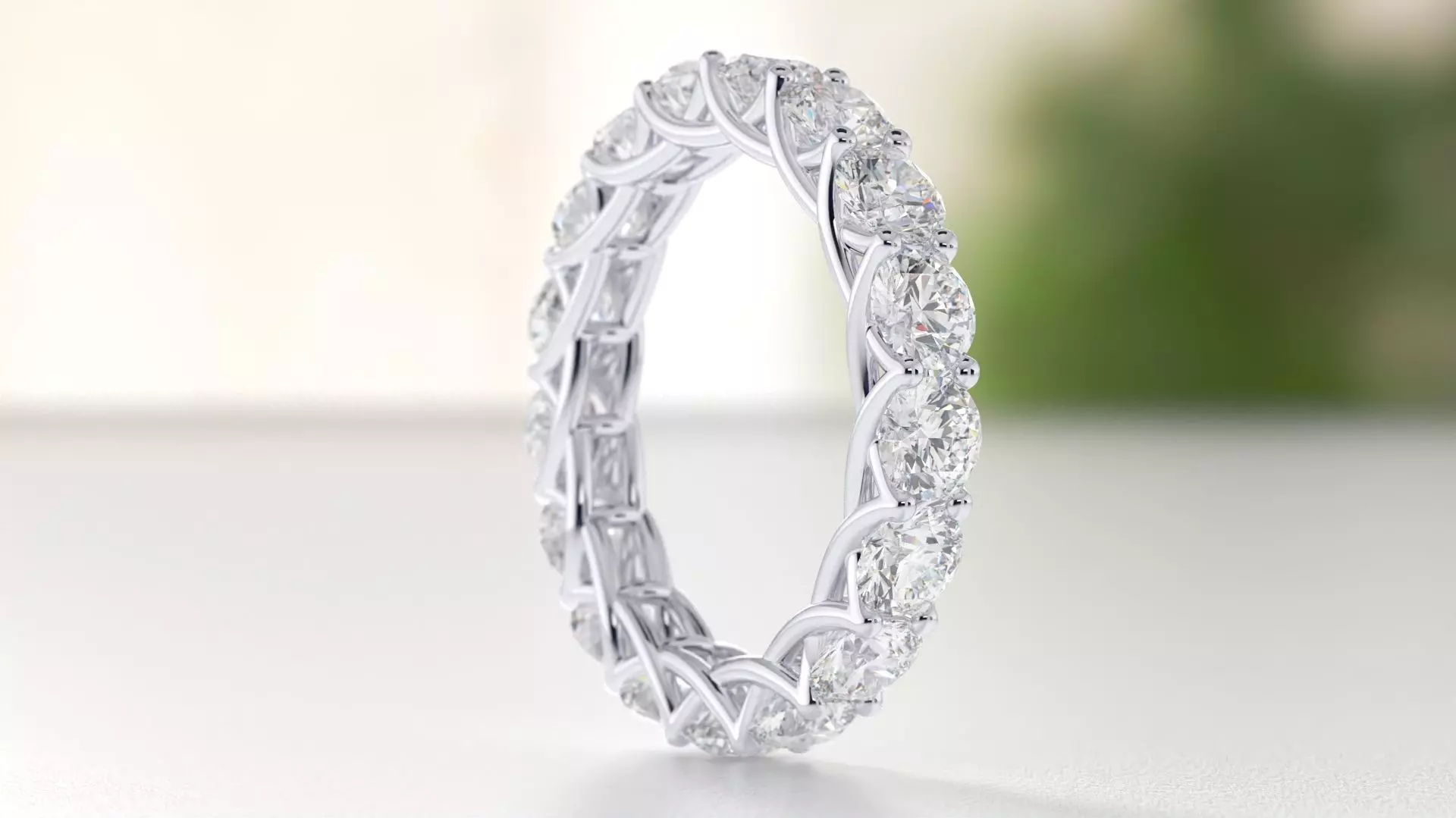 braided diamond engagement ring 4mm 6Size 3D print model