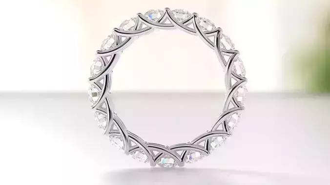 braided diamond engagement ring 4mm 8Size