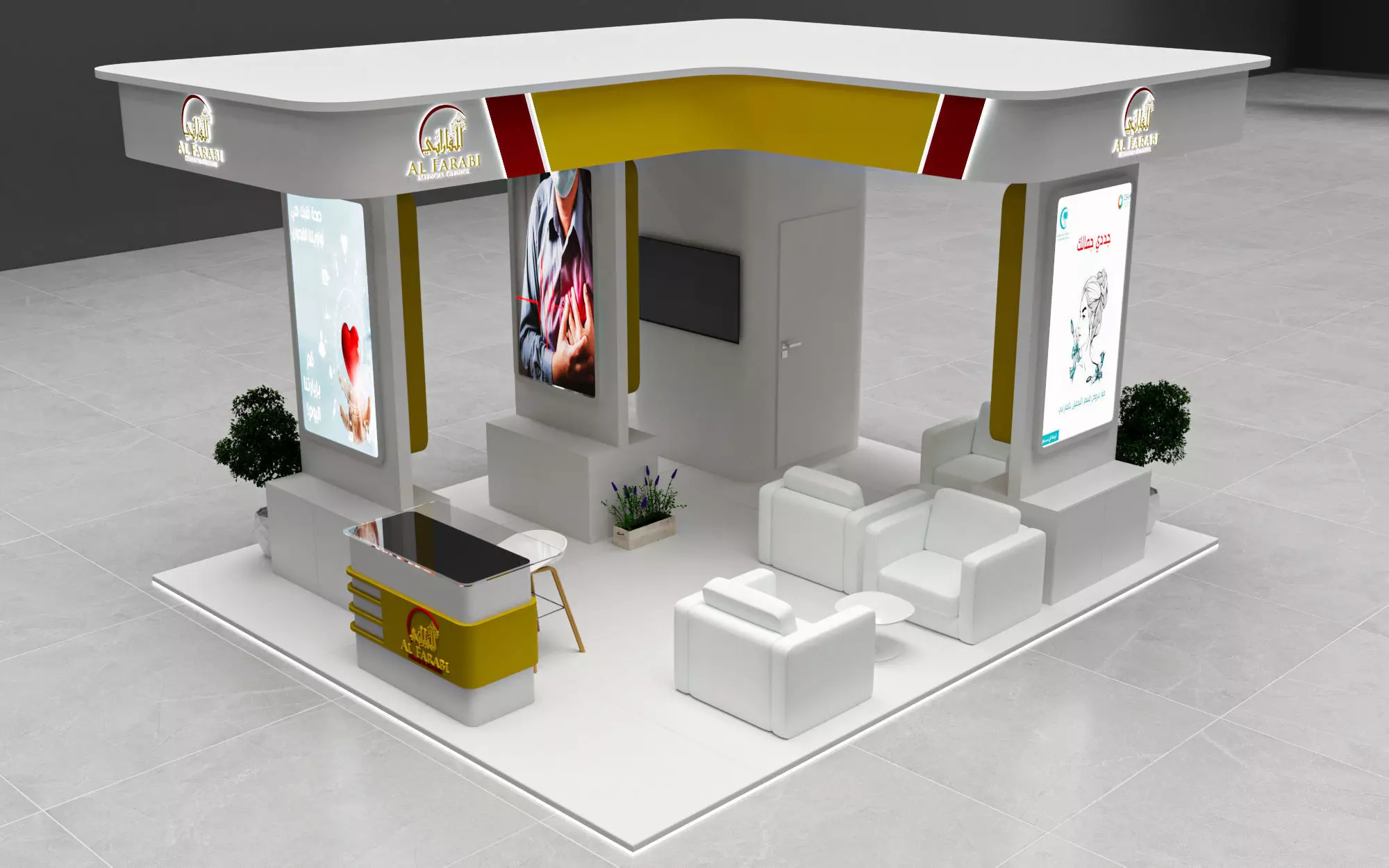 3 simple booth 6x6 3D model_0