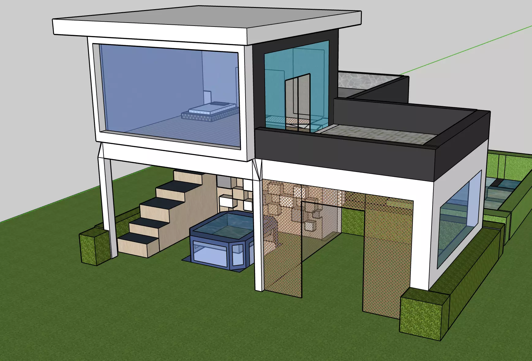 huge modern home 3D print model
