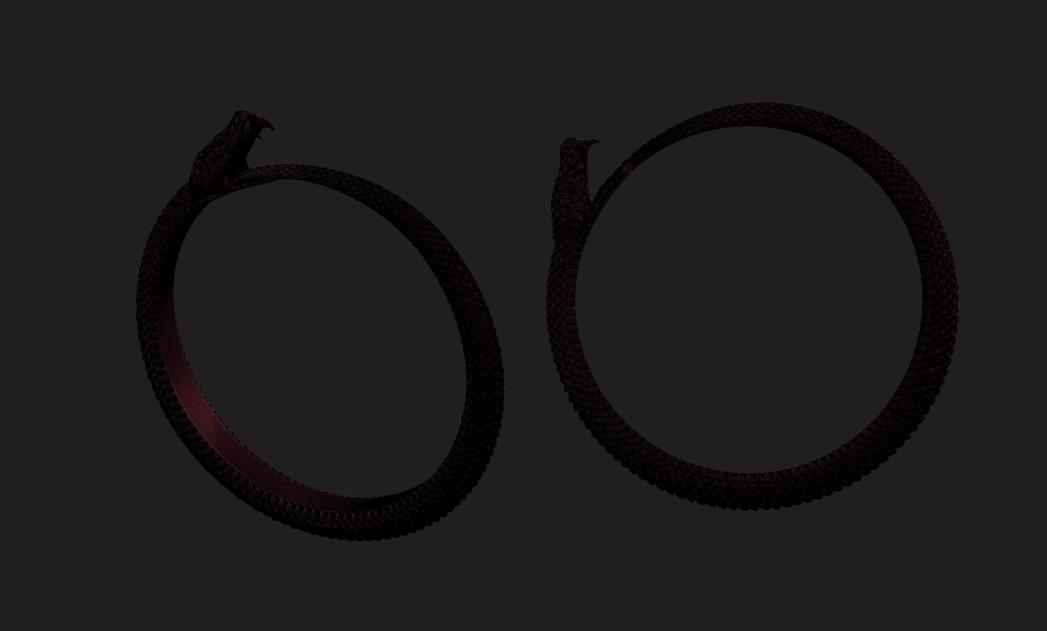 snake  ring ouroboros 3D print model_2