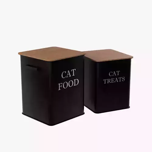 Cat Food and Treat Containers Low-poly 3D model