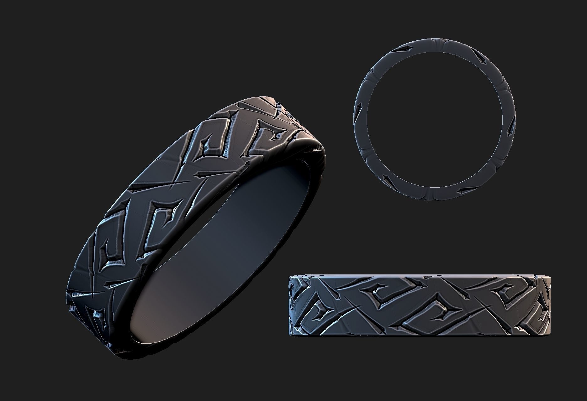 fantasy ring 3D print model_2
