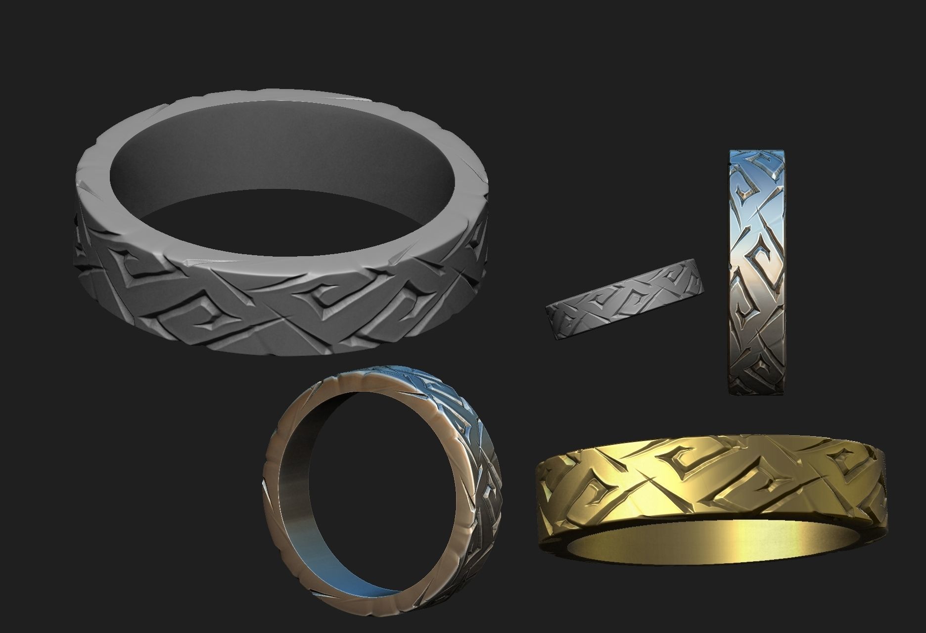 fantasy ring 3D print model_4