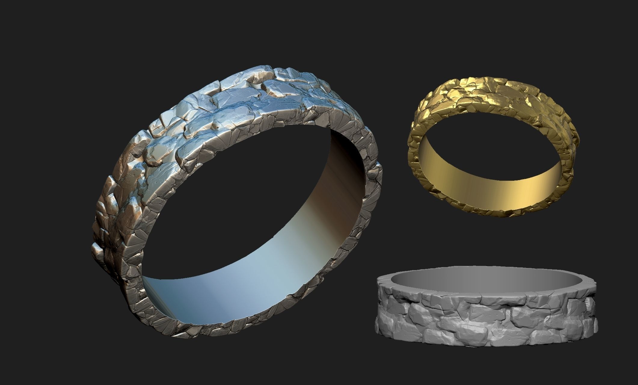 brick ring 3D print model_4