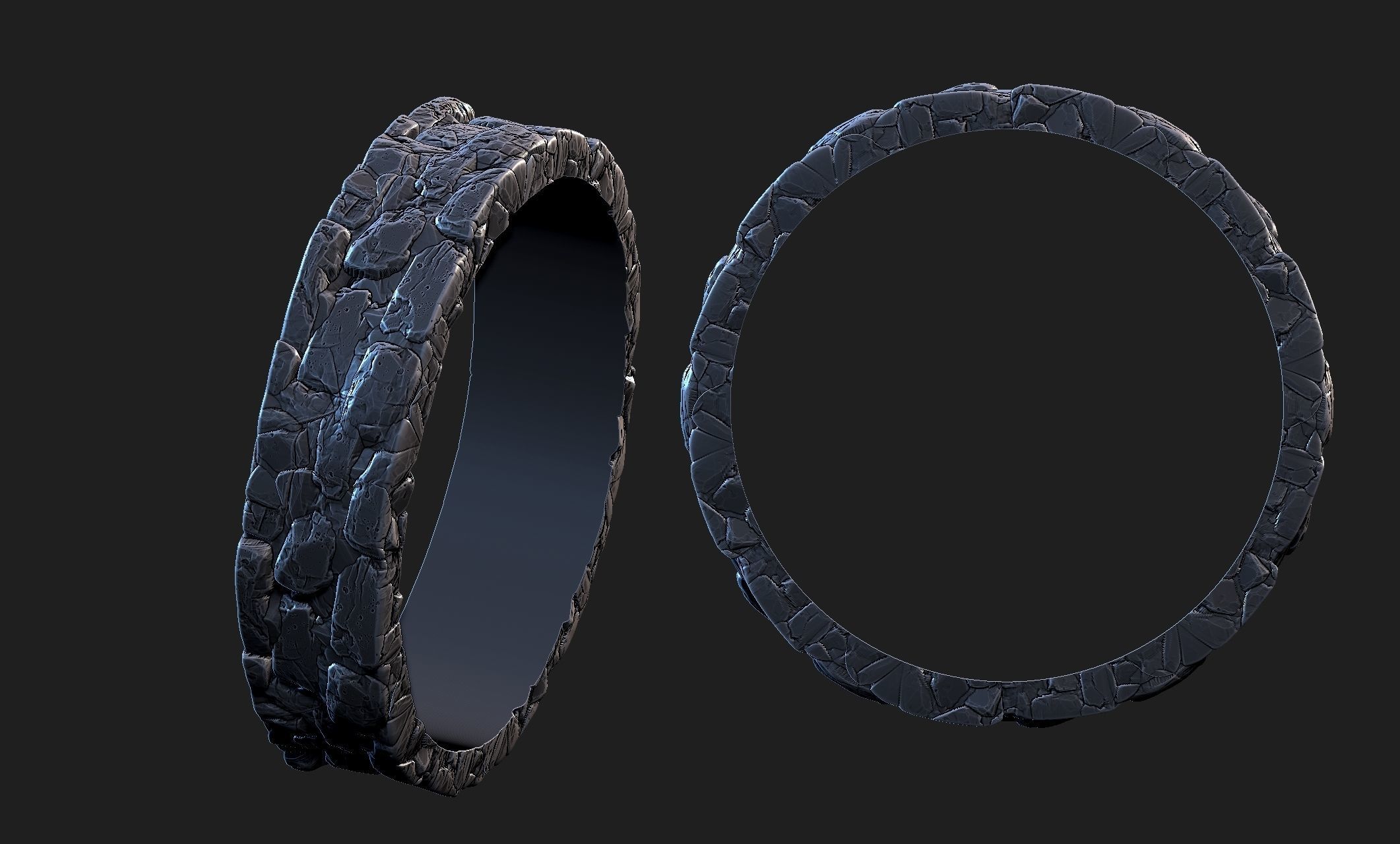 brick ring 3D print model_2