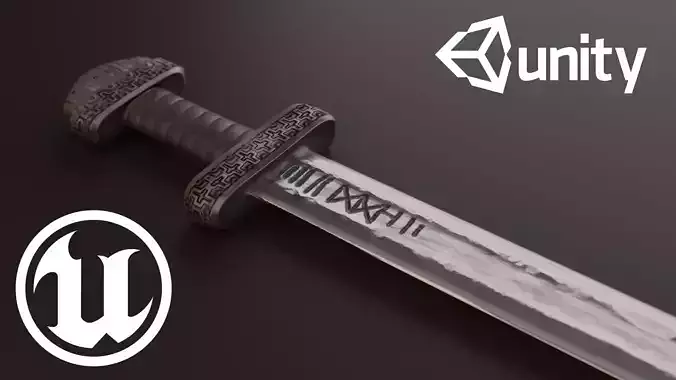 Viking Sword Weapon - PBR - Low Poly - Game Ready