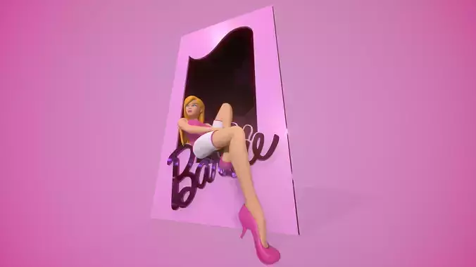 Barbie style Low poly girl model game ready 
