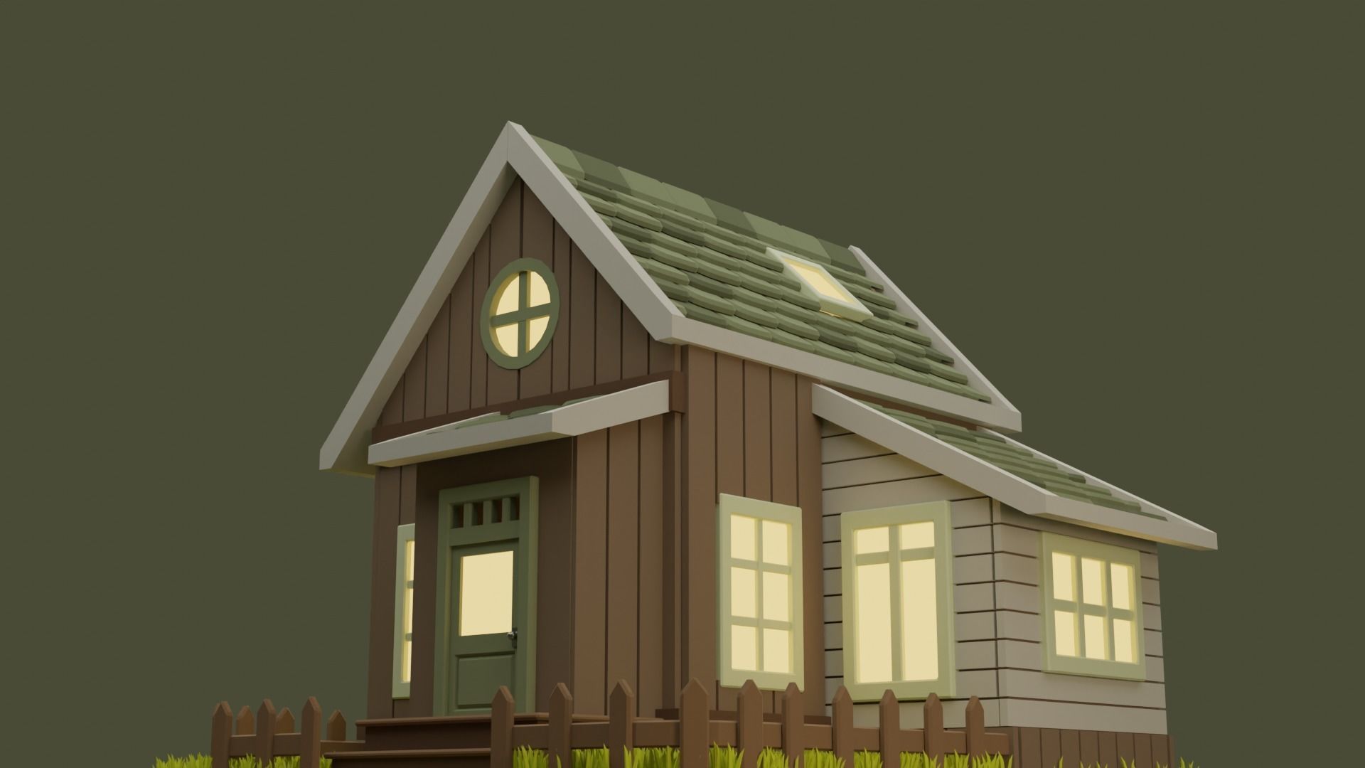 Cartoon House 6 Low-poly 3D model_1