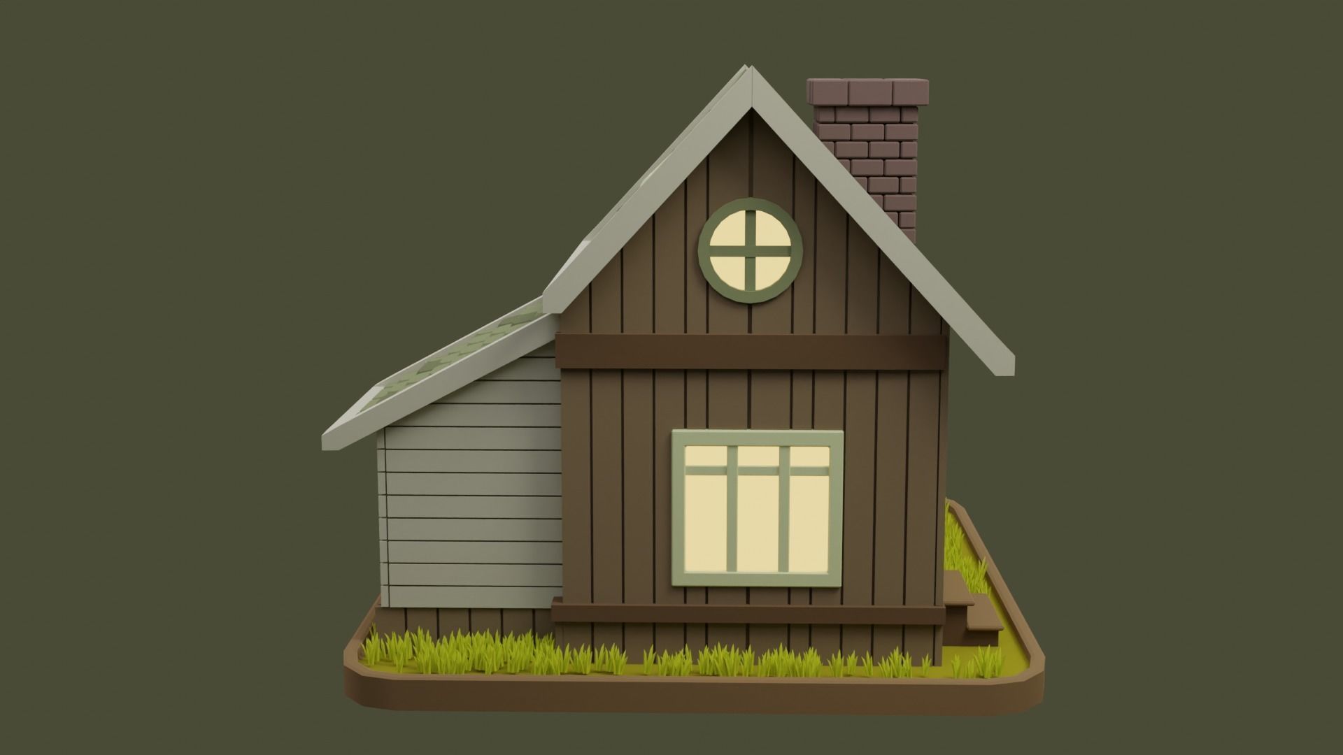 Cartoon House 6 Low-poly 3D model_4