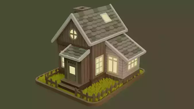 Cartoon House 6 Low-poly 3D model