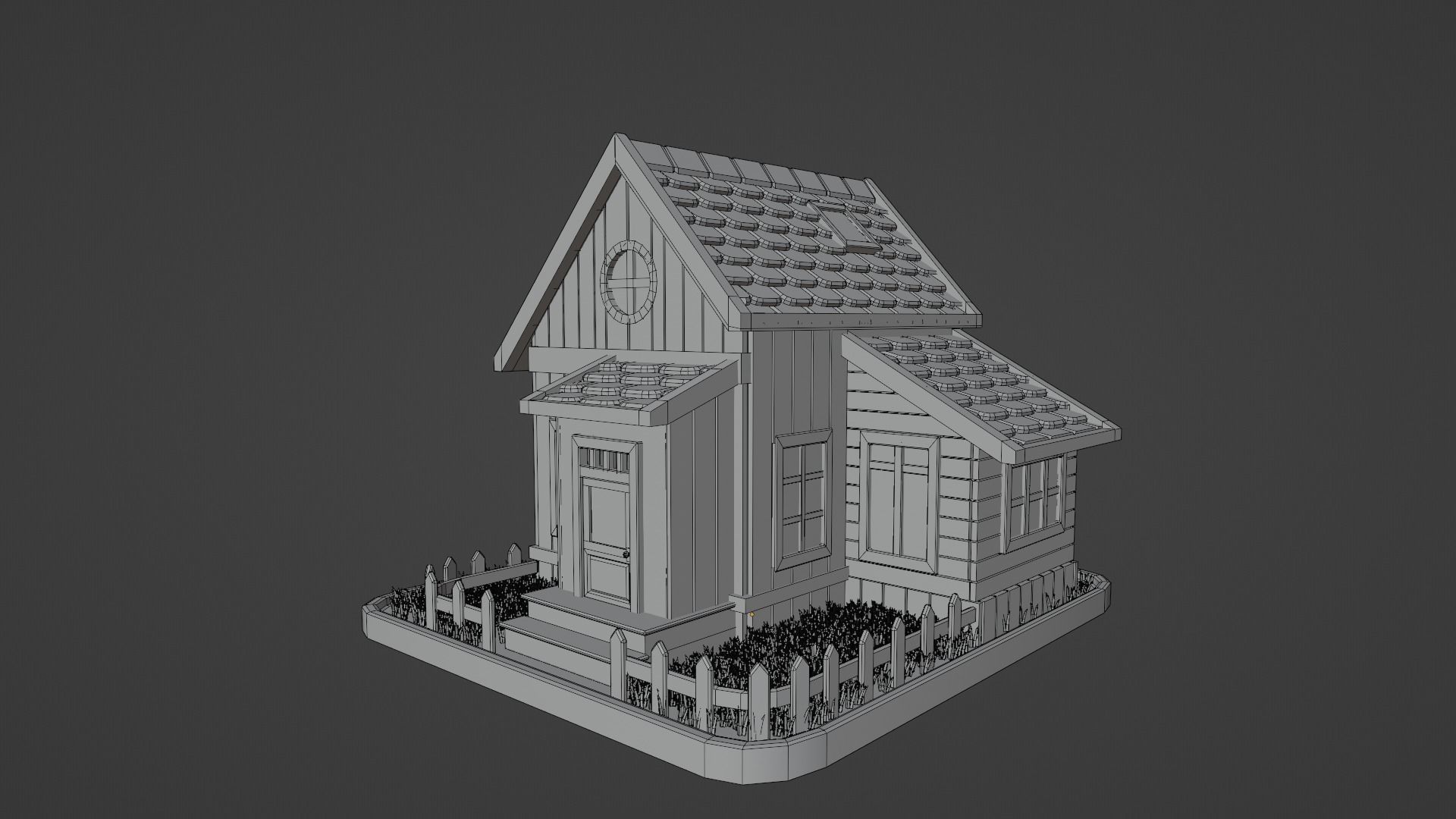 Cartoon House 6 Low-poly 3D model_10