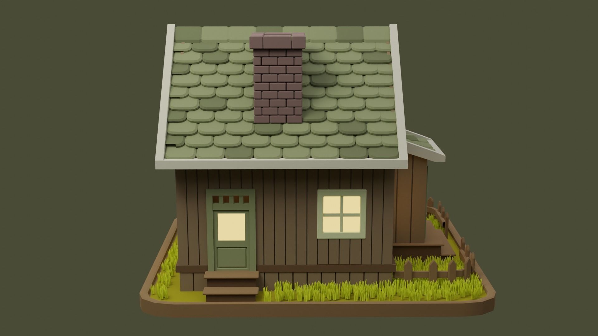 Cartoon House 6 Low-poly 3D model_3