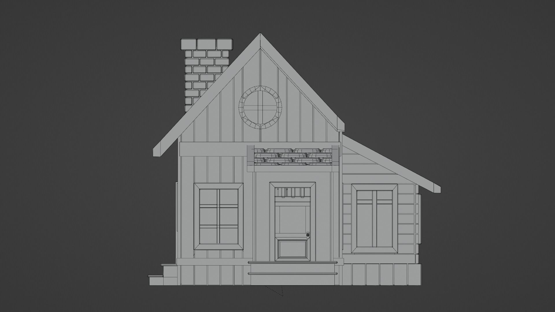 Cartoon House 6 Low-poly 3D model_12