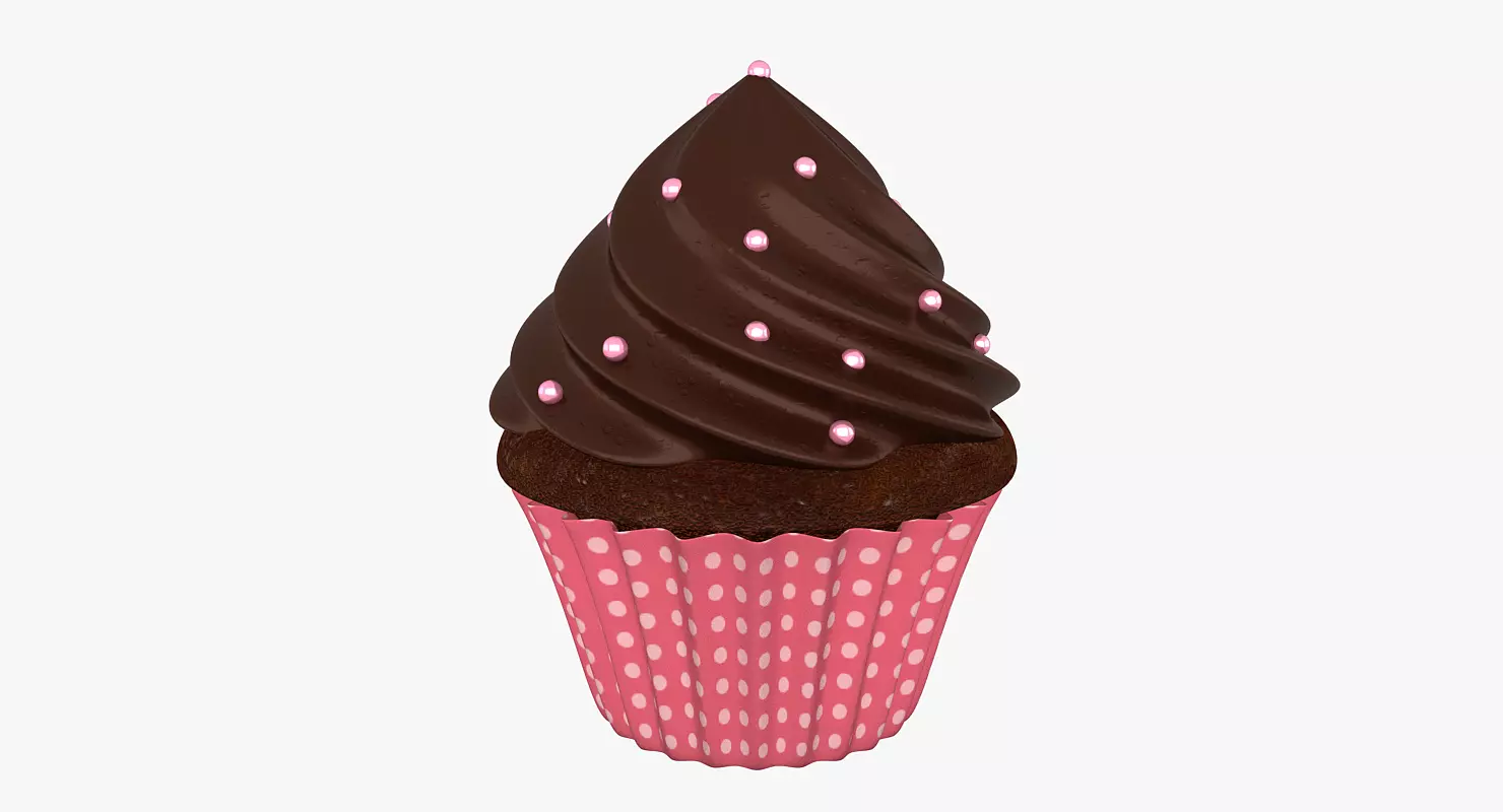 Chocolate Cupcake 3D model_0