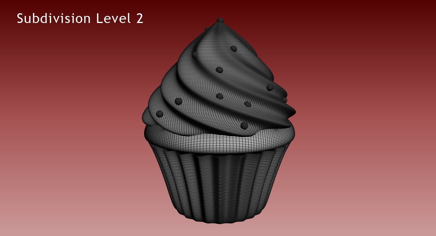 Chocolate Cupcake 3D model_1